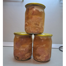 Свинина тушёная домашняя, томлёная в печи, ~450-470гр (стекло), (код товара МП09)